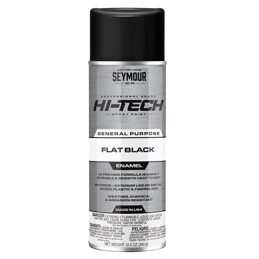 SEYMOUR® HI-TECH Spray Enamels - Flat Black, 12 oz